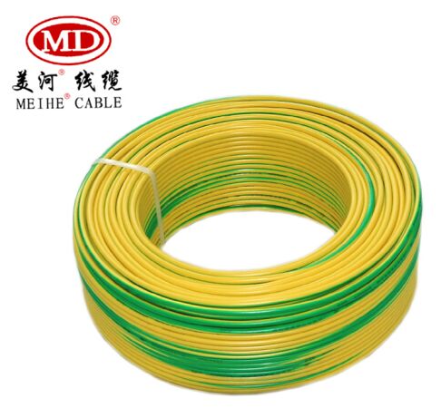 美河電線 WDZ-BYJ 4平方 無(wú)鹵低煙阻燃電線 消防線 單芯單股硬線 國(guó)標(biāo)銅芯線 黃綠雙色